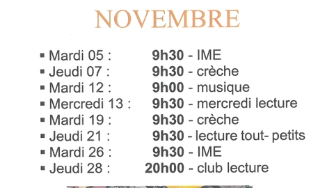 AGENDA BIBLIOTHEQUE DE LUMES